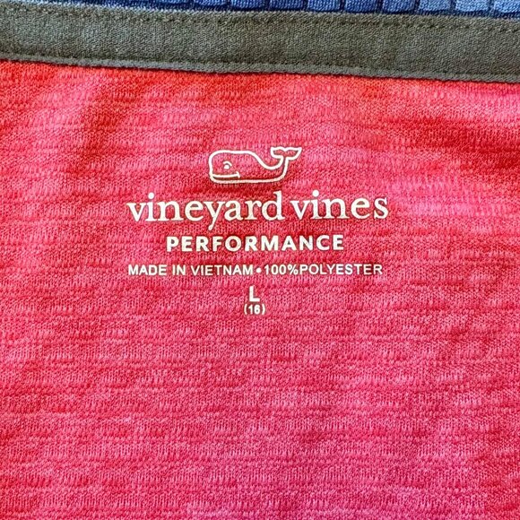 VINEYARD VINES Quarter Zip Pullover Boys 16 L Large Performance Red Blue Sankaty - Picture 6 of 7